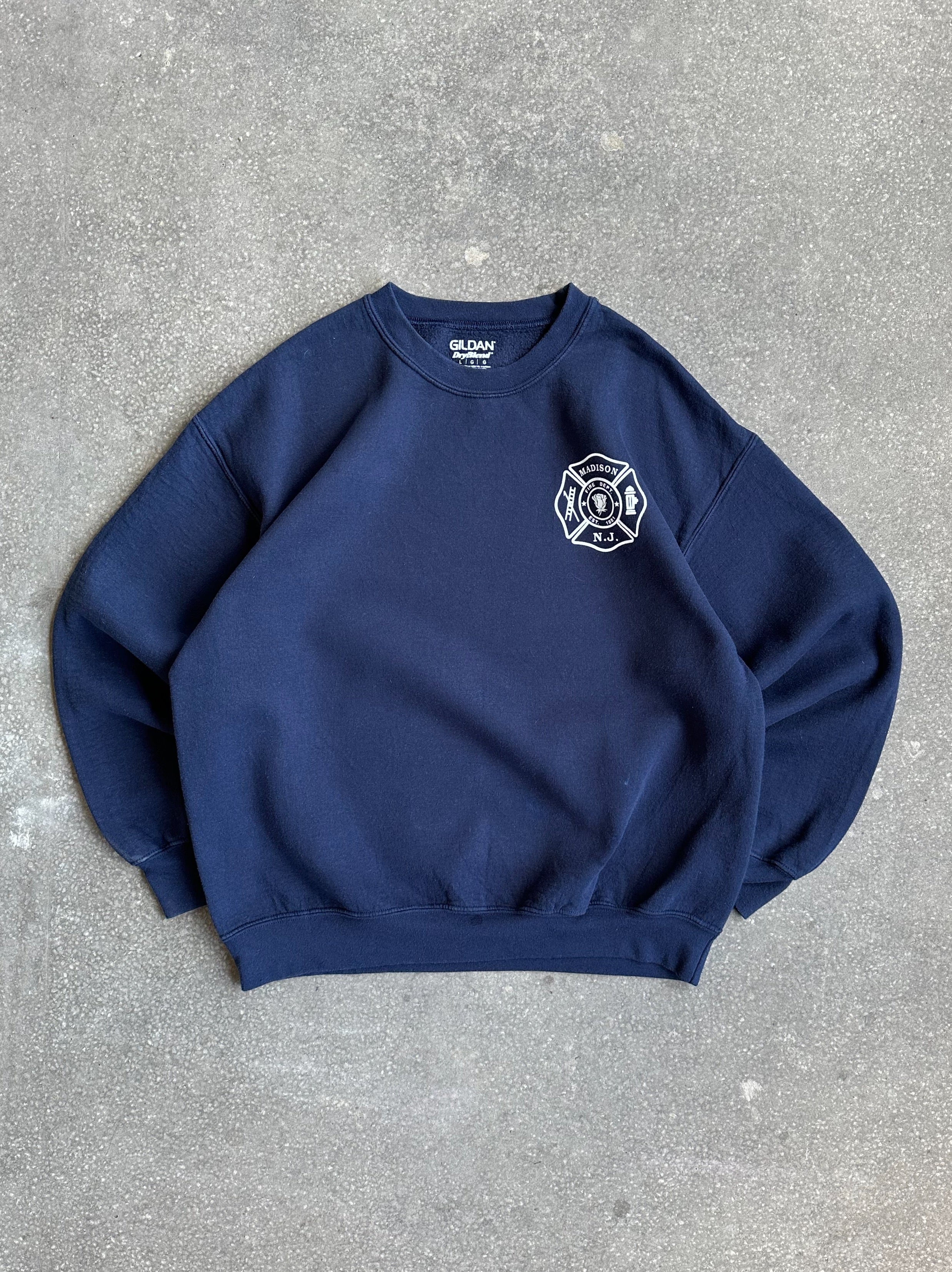Vintage Gildan Madison Fire Department Crewneck - Medium/Large