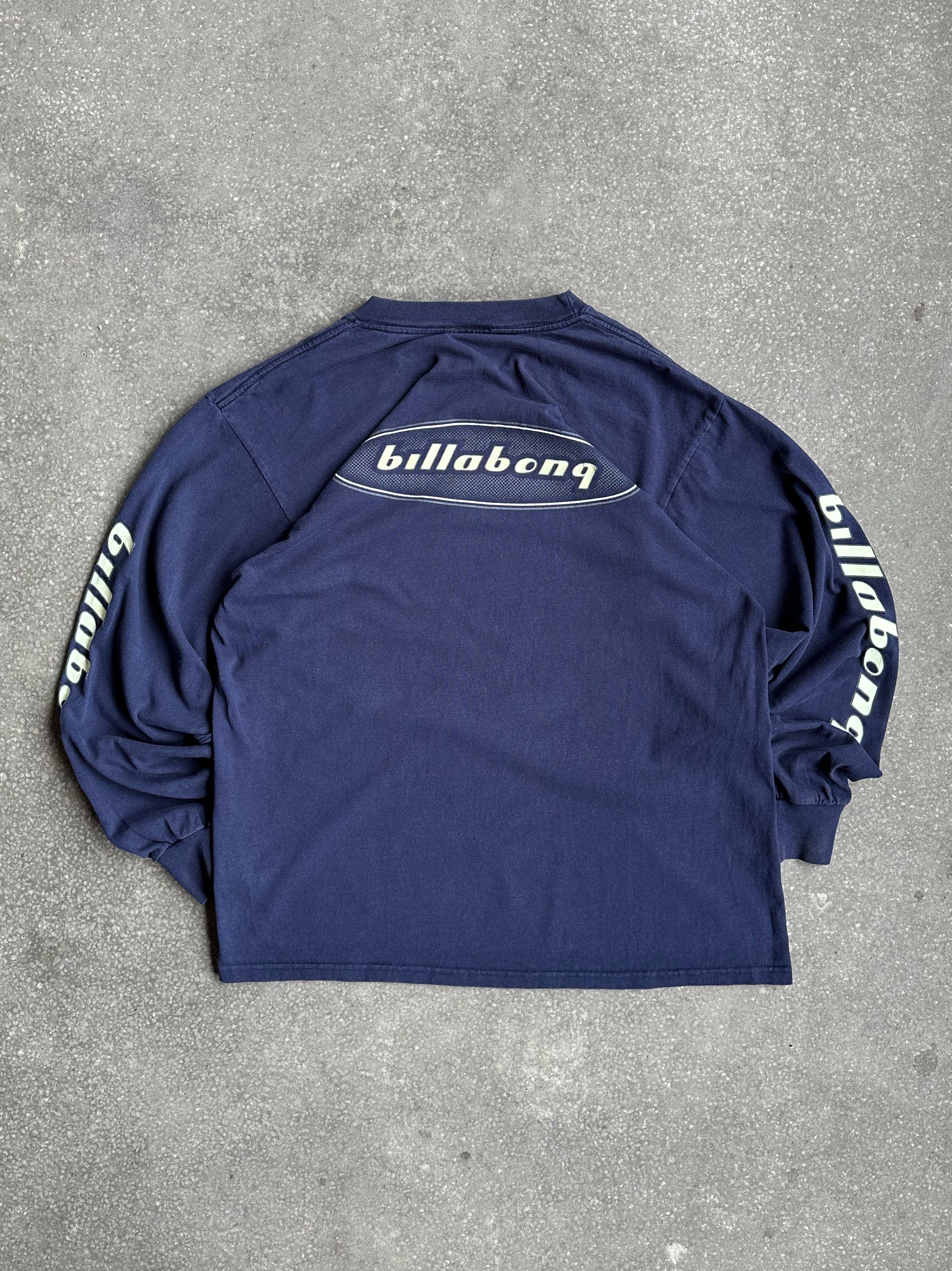 「BILLABONG」 長袖Tシャツ LARGE ネイビー メンズ
