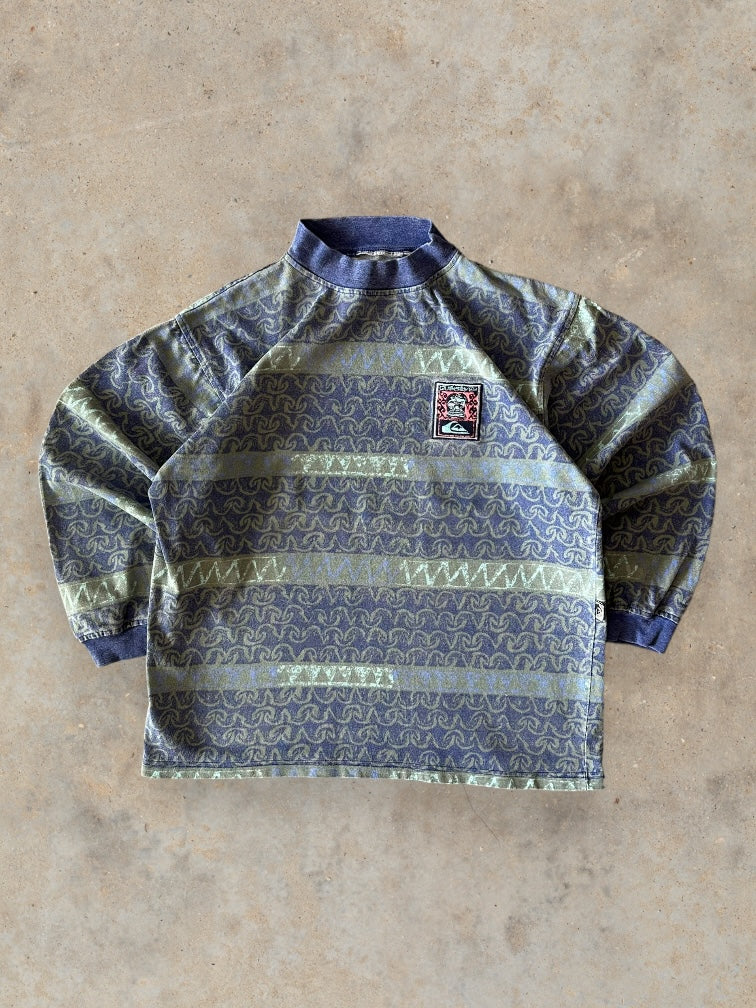 Vintage 80s 90s Quiksilver Surf Tribe Crewneck Sweater - Medium